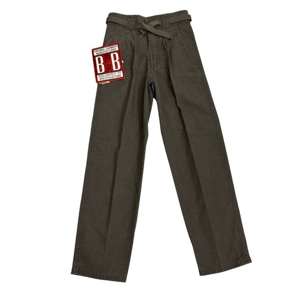 Bugle Boy Army Green Vintage High Waited Pants with Belt Size 12 Slim NWT